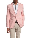 Woven Two-Button Sport Coat, Pale Orange