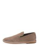 Percell Tumbled Leather Loafer, Dark Gray