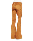 Suede Bell-Bottom Pants