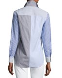 Mixed Stripe Button-Front Shirt