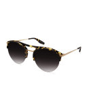 Aurora Plastic & Titanium Round Sunglasses