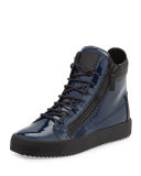 Men's Patent High-Top Sneaker