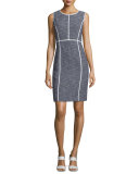 Mariana Sleeveless Tweed Sheath Dress 