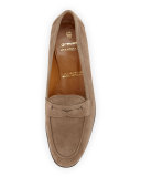 Suede Penny Loafer, Taupe