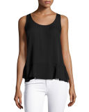 Micha Silk Drape-Back Tank Top