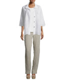 Patchwork Cotton Eyelet Shirt 
