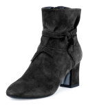 Prismick Suede Bow Bootie, Black