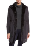 Berit Reversible Faux-Fur Trimmed Coat