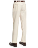 Parker Gabardine Wool Trousers, Tan