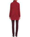 Bicolor Reversible Zip-Front Coat, Miracle Berry