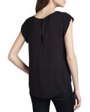 Rancher Cap-Sleeve Blouse