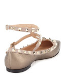 Rockstud Caged Ballerina Flat, Sasso/Poudre