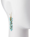 Grappolo Beaded Dangle Drop Earrings, Turquoise