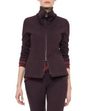 Reversible Bicolor Zip Jacket, Mangosteen