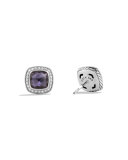Albion Stud Earrings with Black Orchid and Diamonds