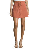 Beachwood Lace-Up Skirt, Faded Rust