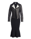 Ribbed Crewneck Midi Dress, Black