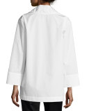 Ascoli Long-Sleeve Boxy Cotton Tunic, White