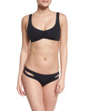 Lively Cross-Back Swim Top, Black