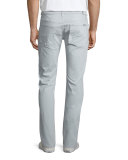 Luxe Performance: Straight-Leg Sateen Jeans, Moonbeam