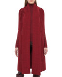 Ribbed Cashmere Knit Cape, Miracle Berry