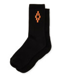 Cruz Ribbed-Cuff Short Socks with Logo