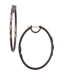 Midnight Scattered Diamond Oval Hoop Earrings