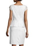 Lace Peplum Sheath Cocktail Dress