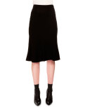 Jones Bias-Cut Flounce-Hem Skirt, Black