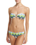 Elba Chevron-Print Bandeau Swim Top