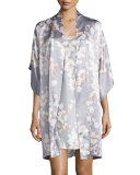 Azalea Floral-Print Chemise, Gray