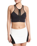 Avalon Zip-Front Mesh Sports Bra