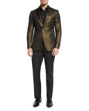 Mini Jacquard Evening Trousers, Black