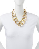 Hammered Gold-Plated Chain Link Necklace