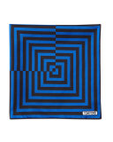 Linear Pattern Pocket Square, Brown/Blue