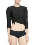 Perfect UPF 50 Long-Sleeve Swim Tee, Black