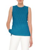 Trapezoid Crepe Sleeveless Blouse, Whirl Away