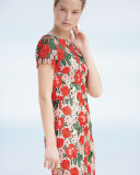 Floral Embroidered Lace Sheath Cocktail Dress