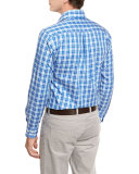 Jewel Plaid Shirt, Blue Diamond