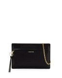 James Mini Laser-Cut Zip Crossbody Bag, Black/Wine