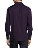 Cambridge Check-Detail Sport Shirt, Purple