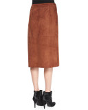 Gantrima Suede Wrap Skirt, Deep Sandalwood
