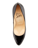 Decollette Patent Red Sole Pump, Black