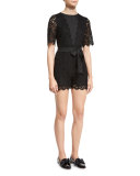 Bennie Lace Tie-Waist Romper