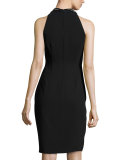 Sleeveless Embellished Cocktail Dress, Black