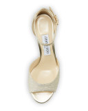 Annie Glitter 65mm Sandal, Platinum Ice