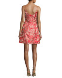 Laura Sleeveless Structured Vintage Cocktail Dress, Bright Red