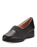 Tamera Leather Wedge Pump, Black