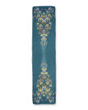 Absinthe Printed Cashmere-Blend Stole, Blue/Yellow