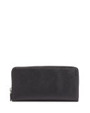 Saffiano Leather Zip-Around Travel Wallet, Black
